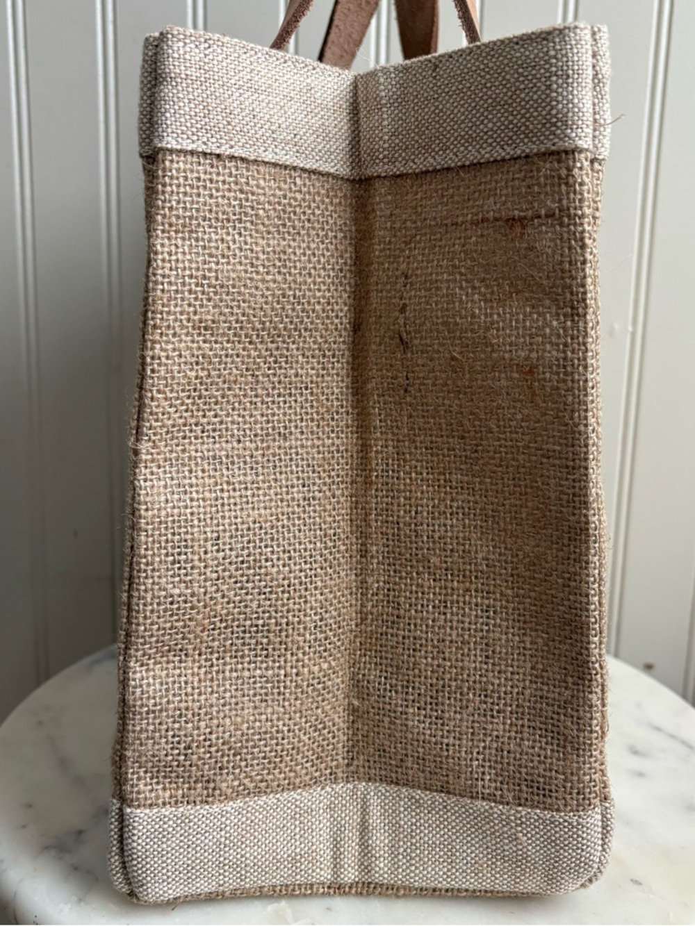 Apolis x The Little Nell Aspen Petite Market Bag Natural Beige w/Leather Handles - Picture 7 of 11